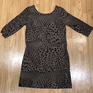 Banana Republic 3/4 sleeve animal print dress SM